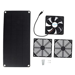 Ventilador de Panel Solar, Ventilador Alimentado por Panel Solar Impermeable de 20 W, Ventilador de Escape Portátil con Redes de Protección Doble, Min características