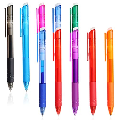 Boligrafos Borrables, 10 Unidades Boligrafo de Tinta de Gel Borrables Multicolor de 0,7 mm Bolígrafo Borrable para Niños, Estudiantes y Adultos