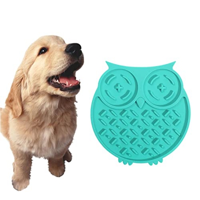 XIAOTIAN Almohadillas para para Perros con ventosas | Alfombrilla para Mascotas | Juguete para Perros en Forma de búho, alimentador Lento para Comer L