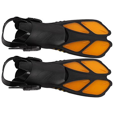 Eulbevoli Aletas Largas de Buceo, Aletas de Snorkel TPR + PP Naranjas Antideslizantes para Actividades de Buceo en la Piscina Hombres Mujeres(SG)