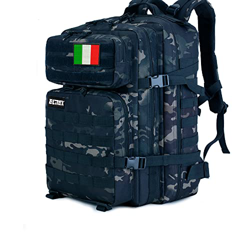 ELITEX Mochila 45L Táctica Militar Bandera Italia Impermeable Deportiva Aire Libre Bolsillos Gimnasio Portatil Oxford 900D (Negro Camuflaje) precio