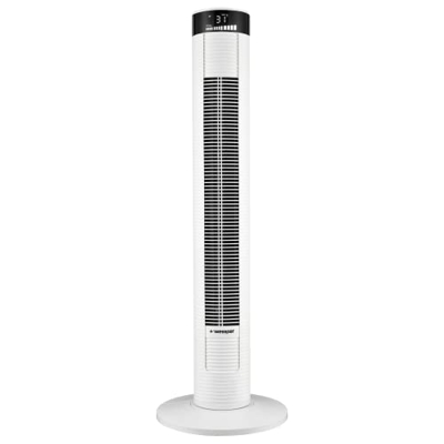 Wessper Ventilador de Torre 95 cm de Alto,Ventilador de Pie Portátil, Indicador de temperatura, de 3 velocidades,de 4 modo, Oscilación de 70º, Silenci