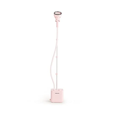 CREATE / IRON UP STAND / Plancha de vapor vertical con base Rosa / Tubo telescópico plegable, cepillo de 9 puntos de salida