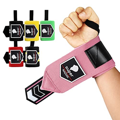 super NADIAK®Pulseras Gimnasio-Pulseras Profesionales-Puños Gimnasio Resistentes-Muñequeras Levantamiento de Pesas,Wrist Wraps Bodybuilding,Powerlifti