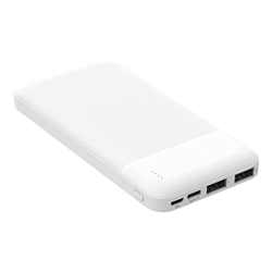 Batería de emergencia blanca 10.000 mAh [Travel Power Bank Externo] Salida 2 puertos USB-A en oferta
