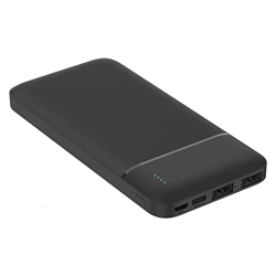 Batería de emergencia negra 10.000 mAh [Travel Power Bank Externo] Salida 2 puertos USB-A en oferta