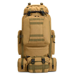 SonneSky Mochila de senderismo unisex de 80 l, gran capacidad, militar, táctica, para viajes, camping, exterior, impermeable, desmontable, mochila tác precio