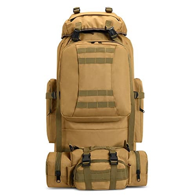 SonneSky Mochila de senderismo unisex de 80 l, gran capacidad, militar, táctica, para viajes, camping, exterior, impermeable, desmontable, mochila tác