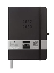 Finocam - Agenda 2022 2023 Mínimal 18 Meses Semana Vista Horizontal Julio 2022 - Diciembre 2023 (18 meses) Negra en oferta