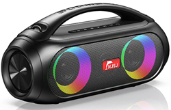 NJSJ Altavoz Bluetooth Potente con Radio FM Bass, 40W Altavoz Portatil con Luz LED, Apoyar Memoria USB, Reproducción 14H, IPX5 Impermeable y Volumen A en oferta