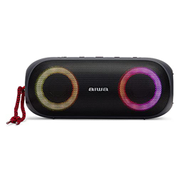 Aiwa BST-650 - Altavoz TWS Bluetooth Compacto, Duradero y Potente con tecnología Hyper Bass, (20W RMS, Iluminación RGB LED con 9 Modos, Lector de Tarj en oferta