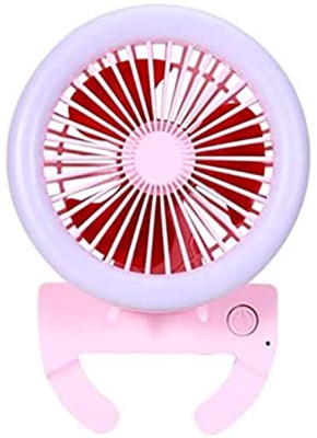 XiangWen Ventilador pequeño de mano creativo USB recargable Mini ventilador de bolsillo con luz de llenado Ventilador plegable adecuado para la oficin