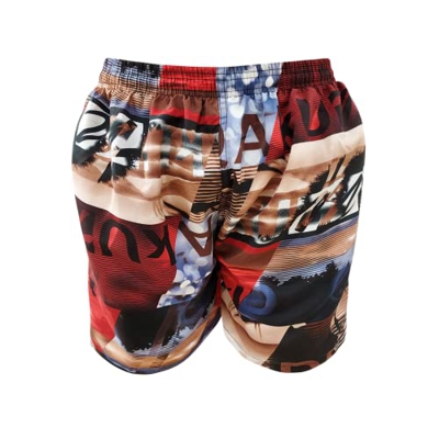 1s1k Bañador Hombre, con Bolsillos, Secado Rápido, Shorts Baño, Shorts Playa, Traje de Baño para Natación (Rojo, M)