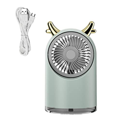Hellery Bonito Ventilador de Aire Acondicionado, 3 velocidades, Ventilador de refrigeración, humidificador Recargable USB portátil de 3 Hojas para Sen características