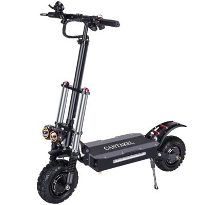 CANTAKEL Patinete Eléctrico, con Motor Dual Batería de Largo Alcance de hasta 80 kilómetros, Patinete Eléctrico Todoterreno Plegable para Adultos Sist