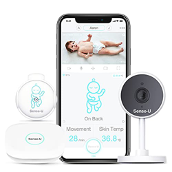 Sense-U Video + Baby Monitor 2 con cámara HD de 1080P, audio bidireccional, visión nocturna, sensores de temperatura de la piel de movimiento abdomina características