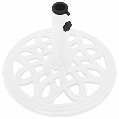 Gecheer Base de sombrilla Soporte de Sombrilla Ajustable Universal Pie de Parasol Base de Sombrilla Patio Jardín Estilo Retro de Hierro Fundido Blanco
