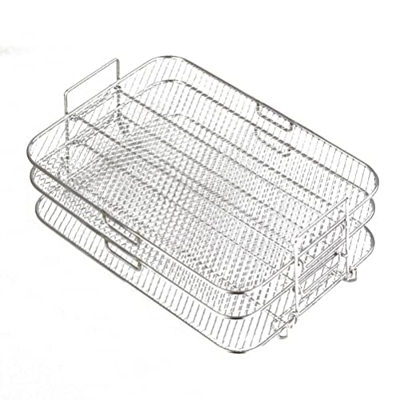 BSTTAI Estante deshidratador de acero inoxidable, soporte para freidora de aire caliente, 3 capas, estante deshidratante, universal, apilable, rejilla