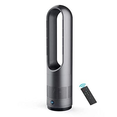 Enfriador y calentador de ventilador integrado,ventilador de torre de calentador sin aspas,calentador de 1400W,control remoto,ventilador de 8 velocida