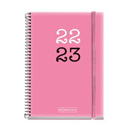 MIQUELRIUS - Agenda septiembre 2022 junio 2023 - Día Página - Tamaño Activa 11,7 x 17,4 cm - Bilingüe: español, inglés - College - Rosa precio