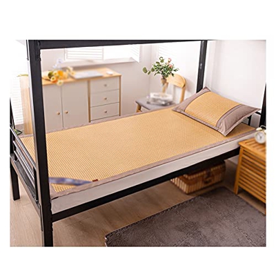 Colchonetas para dormir de verano, colchón de enfriamiento transpirable antideslizante, fibras vegetales de ratán Almohadilla de cama enrollada suave 