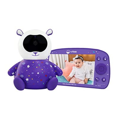 SoyMomo Vigilabebés Pro 2.0 con Cámara HD, Monitor de Bebé inteligente con video, audio bidireccional y pantalla de 5,5", Visión Nocturna, Sensor de T