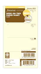 Filofax Personal Week on Two Pages - Agenda de algodón (2023), color crema características