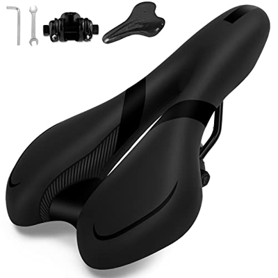 Sillín de bicicleta, hueco, ergonómico, de gel, alta elasticidad, suave, cómodo, resistente al agua, con protección para la lluvia, para hombre y muje