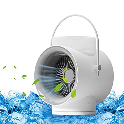 Andoer 350Ml Mini Space Cooler Personal Air Cooler Dual Atomizer 3 Velocidad de Ventilador Ajustable con Luz Nocturna 4000Mah Ventilador de Aire Acond