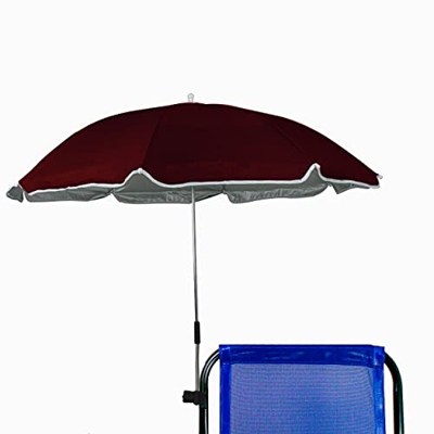 BESCH Sombrilla para Silla Playa, Jardín, Piscina,Terraza o Patio, Protección Solar UPF50+, Ø100cm (Granate)
