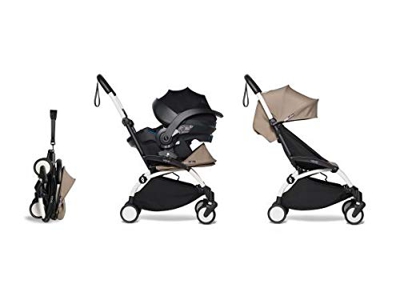 Poussette légère YOYO 2 Taupe et siège Auto iZi Go Modular by BeSafe - Blanc 6+