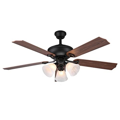 Decorspace - Ventilador de techo vintage "Amarcode" con 5 aspas de madera y luz 60 W Ø 132 cm