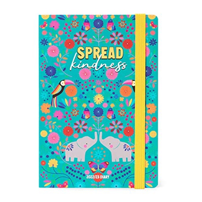 Legami AG2318025 - Agenda de 18 meses semanal, Medium, Notebook, 2022/2023, 12 x 18 cm, papel certificado, tapa dura, Tema Elephant, papel de 80 g/m²,