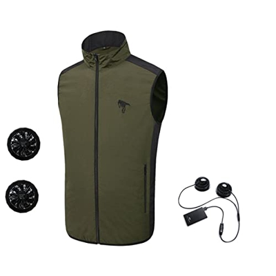 borfieon Camisa de Aire Portátil Sin Mangas, Chaqueta de Bicicleta con Aire Acondicionado de Verano, Chaleco de Enfriamiento Oculto Portátil Ropa con 