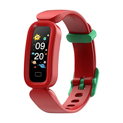 joyliveCY Fitness Tracker per Bambini, Fitness Tracker Rosso Smartwatch con Pedometro Cardiofrequenzimetro, IP68 Impermeabile Monitor Sonno Activity T