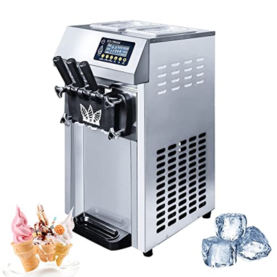 Máquina Comercial De Helado Suave, Máquina Eléctrica Para Hacer Helados 1250w, Máquina Para Hacer Helados 3 Sabores, Panel Lcd Limpieza Automática Y F