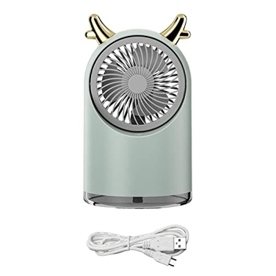 perfk Ventilador de Aire Acondicionado, Ventilador de Niebla de pulverización de Agua, Mini Ventilador portátil USB Recargable de 3 Hojas, Ventilador 