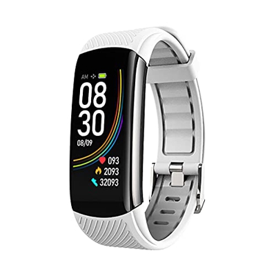 MICGIGI Reloj inteligente para hombre y mujer, reloj deportivo de 0,96 pulgadas, pantalla LCD a color, rastreador de fitness con pulsómetro para Andro