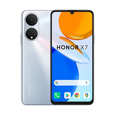 HONOR X7 Smartphone con Android 11, 4 GB de RAM + 128 GB de Almacenamiento, Pantalla FullView Fluida de 6,74" y 90 Hz, Cámara Posterior Cuádruple de 4