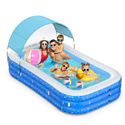 Piscina Hinchable - 305cm x 183cm x 56cm Piscina Hinchable Rectangular con Sombrilla para Adultos a Partir de 3 años, Adecuada para Exteriores, Jardín precio