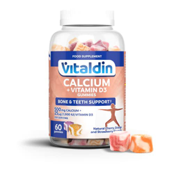 VITALDIN Calcio + Vitamina D3 Gummies – 500 mg Calcio & 1.000 IU Vitamina D por dosis – 60 gominolas (30 días) sabor Frutas – Ayuda a mantener huesos  características