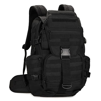 HUNTVP 50L Mochila Táctica Grande Mochila de Asalto 900D Nylon Militar Assault Pack MOLLE Impermeable para Hombre Caza Al Aire Libre Ciclismo Senderis