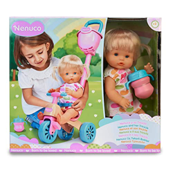 Nenuco - Triciclo, Set de Juguete con muñeco Infantil para Bebe, Accesorios y Triciclo con Ruedas y cinturón para llevarlo Siempre contigo, para niñas en oferta