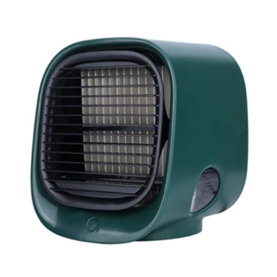 n/a Mini ventilador de refrigeración Humidificación Aire acondicionado Ventilador USB Enfriador de aire con 7 colores de luz Ventilador (Color : Green