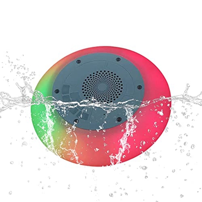 Furado Altavoz Bluetooth Inalámbrico,IPX7 Altavoces Flotantes Impermeables para Piscina,Altavoces Bluetooth Portátiles con Luces de Colores,Llamadas M