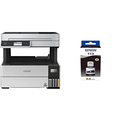 Epson EcoTank ET 5150 | Impresora Alto Rendimiento WiFi A4 Multifunción | Impresión Doble Cara Automática + C13T06B140 Tinta Negra 127 ml 7500 Lados E en oferta