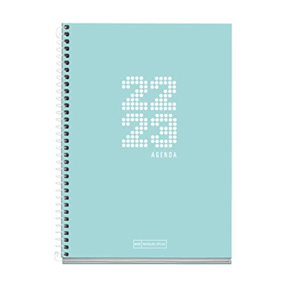 MIQUELRIUS - Agenda septiembre 2022 agosto 2023 - Día Página - Tamaño Plus 15 x 21,3 cm - Bilingüe: español, inglés - School - Azul