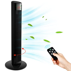 Ventilador de torre con control remoto - 96cm ventiladores de pie, ventilador de columna 45W con 4 velocidades y 3 modos, temporizador de 12H y oscila precio
