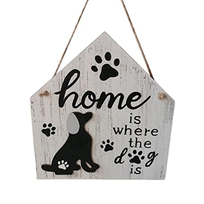 huauajiaxihuan - Letrero de madera para decoración del hogar, diseño de boj para perro, gato, casa, decoración de jardín, sala de estar, dormitorio