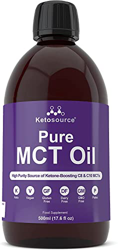 Ketosource® Aceite MCT Puro | Fuente de alta pureza de MCT C8 y C10 que aumentan las cetonas | Apoya la nutrición Keto y el ayuno | Vegano Seguro y Si características